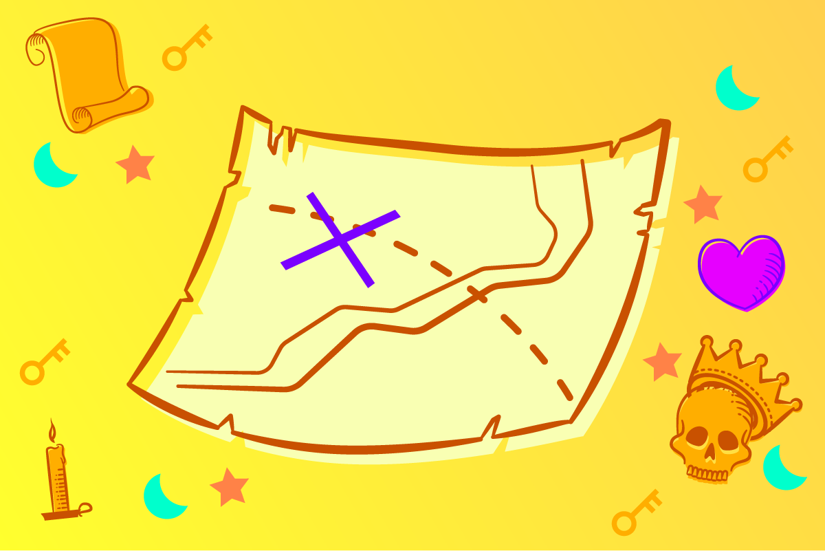 Illustration of a treasure map